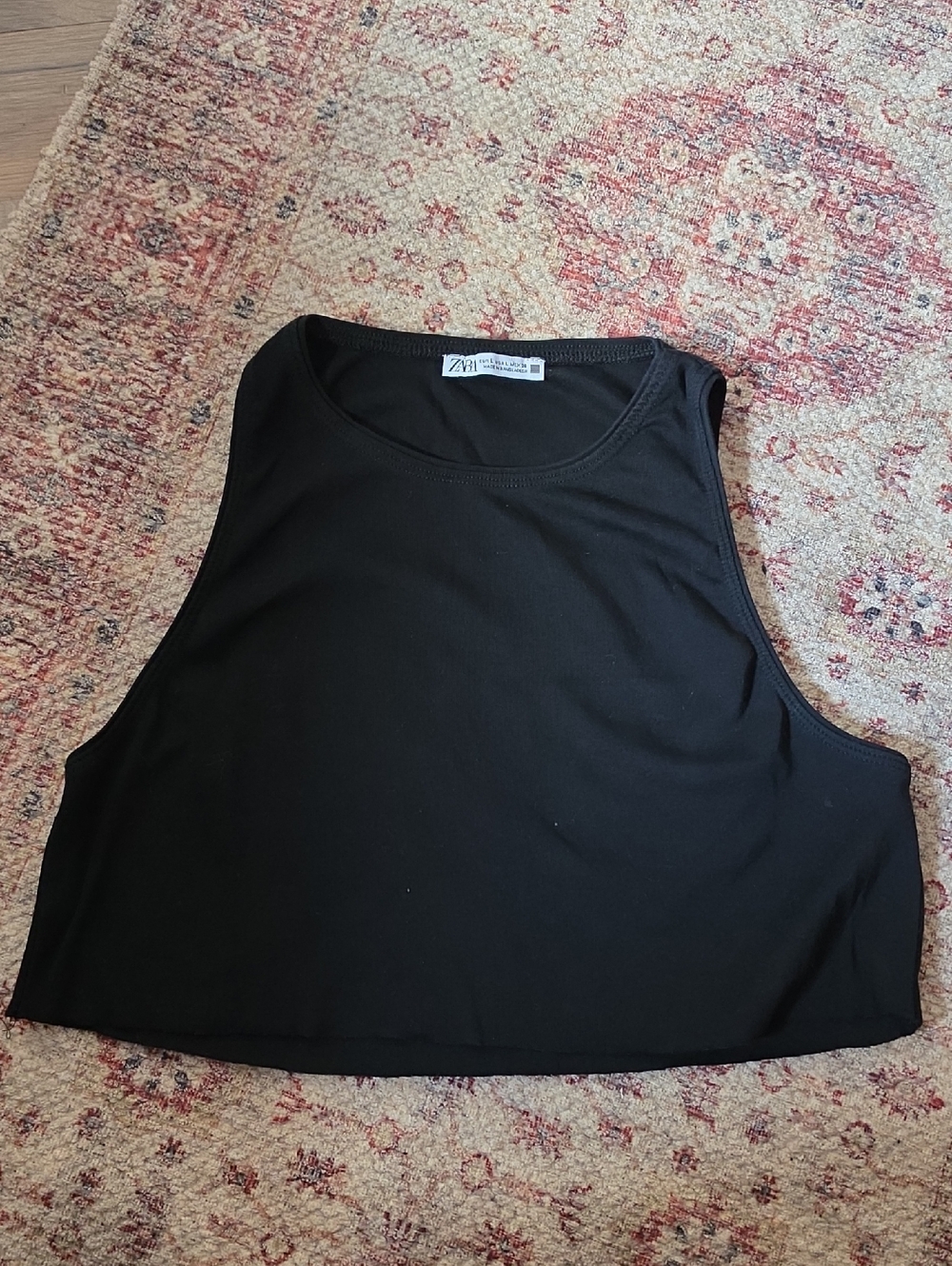 Zara Black Cropped Muscle Tank